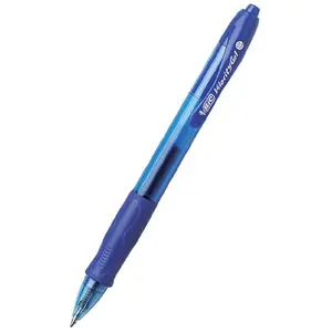 Bic RLC11BE Velocity Roller Ball Retractable Gel Pen- Blue Ink- Medium- Dozen