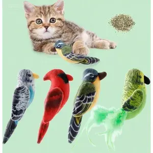 Interactive Catnip Toys for Indoor Cats - 4pcs Plush Chew Bird Toy with Crinkle Paper - Soft Teething Play Gifts for Kittens - Kick Sound Stimulation - Cute Stuffed Pillow Pet Supplies money  saving  toy cat snacktime cat  pacifiers cattoys  target