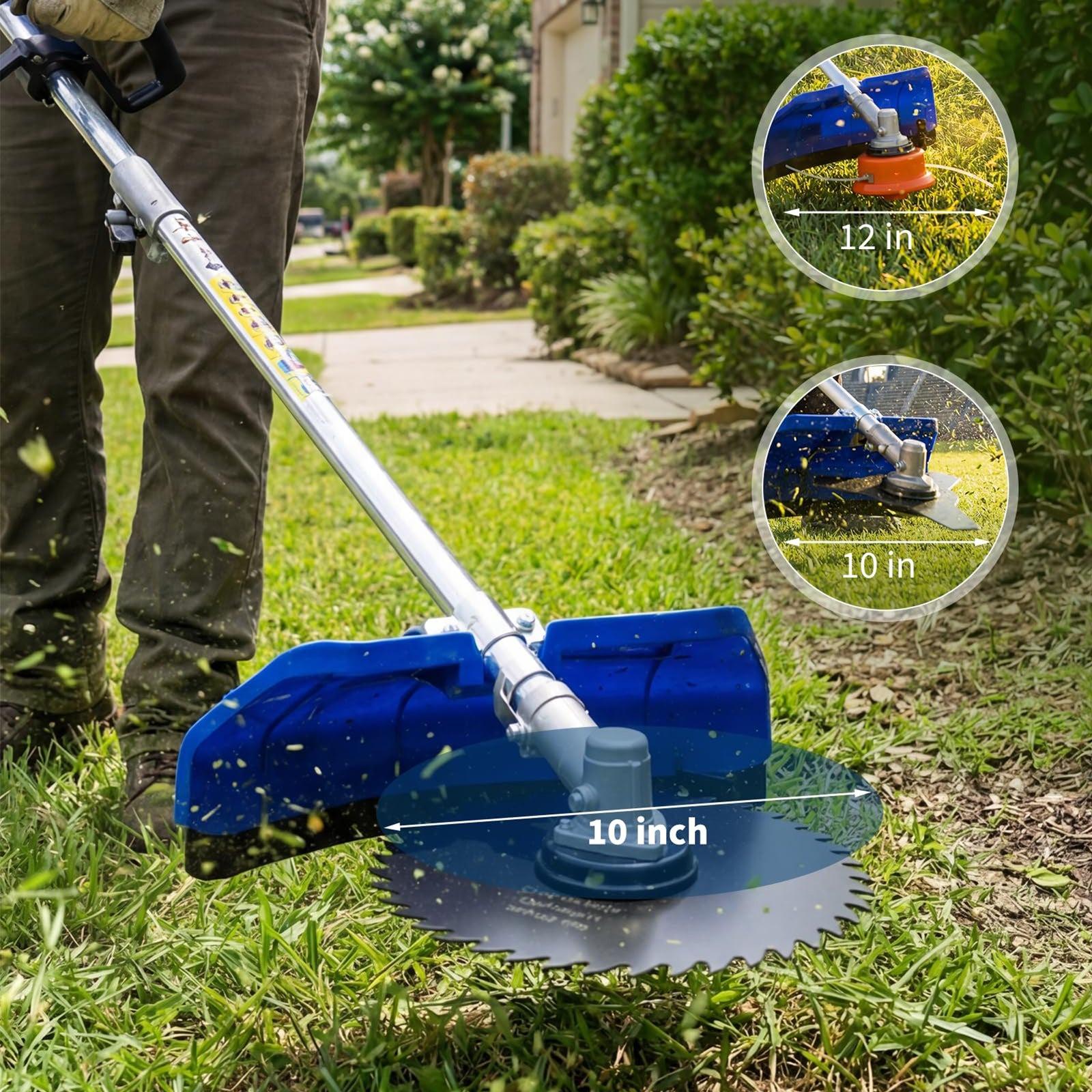 GARVEE 43cc Gas Powered Brush Cutter - Beginner 3-in-1 Multi-Tool Set, 2-Stroke Weed Trimmer & Edger for Weed Control, Lawn Maintenance, Handheld Grip
