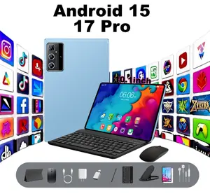 17pro 10.1-inch Android 15 Tablet 8000mAh Battery 12GB RAM 128GB ROM Free Keyboard Mouse Stylus Protective Case Stand for Office Home Gaming Videos