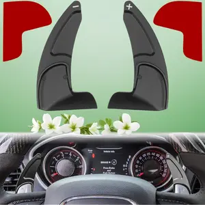 Steering Wheel Shift Paddle Extended Shifter Trim Cover for Dodge Challenger Charger Durango RT & Scat Pack 2015-2024, for Jeep Grand Cherokee 2014-2021 Interior Decoration Accessories (Black 2PCS)
