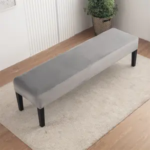 1pc Thick Plush Bench Cover, Detachable Velvet Piano Stool Cover, Home Shoe Changing Seat Protector, Full Coverage Furniture Protector, Chair Covers, Universal Chair Cover