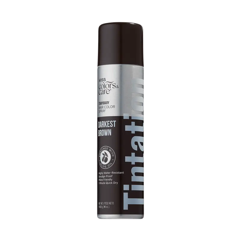Kiss Colors & Care Tintation Spray - Darkest Brown | Temporary Hair Color Spray, Semi Permanent Hair Color, Hair Dye, Hair Color
