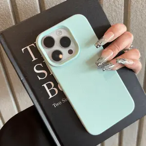 Solid color leather texture mobile phone case, high-end anti-fall simple soft case, suitable for iPhone 17Promax 16pro/14Pro/14plus/13Promax/12/11/X/Xs, men's and women's tpu case