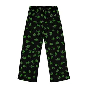 Men Women's Marijuana Leaf pajamas Pants - Cute Women Weed pajamass - Cozy Pot Leaf pajamas Pants - Cute Marijuana pajamas Pants, Comfortable Wide Leg Bottoms All Season Sleepwear