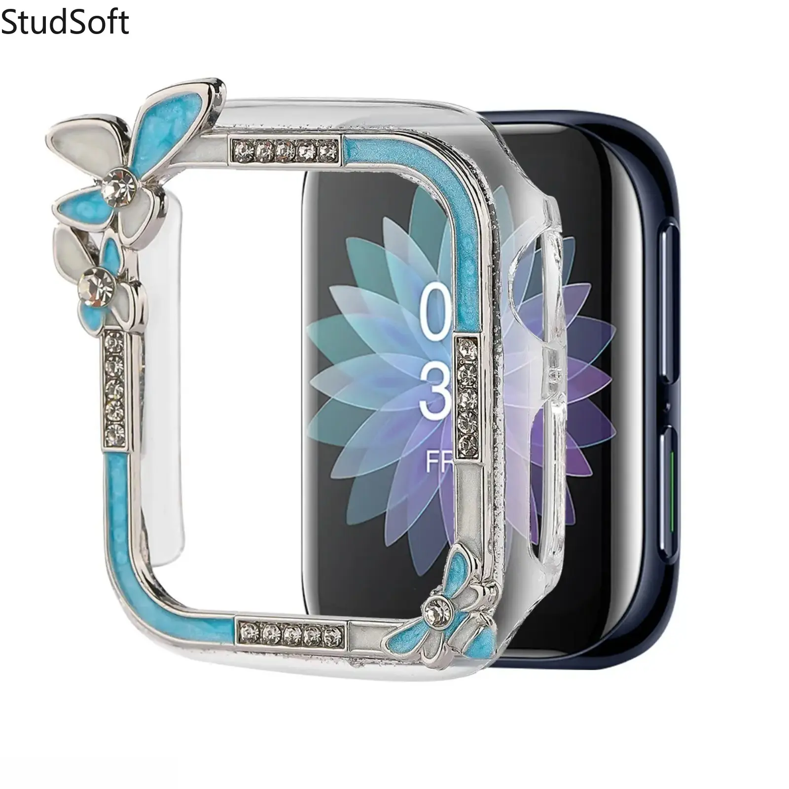 Enamel Four Leaf Clover Watch Band Elegant Luxury Jewelry Bracelet Strap Compatible with Apple Watch Series 11 10 9 Ultra 2 SE 41mm 40mm 42mm 45mm Women