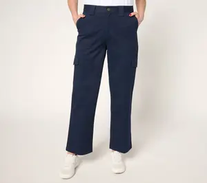 Martha Stewart Signature Petite Twill Straight Leg Cargo Pants