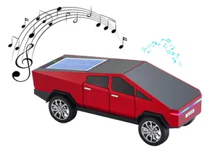 WS-699 Solor Charging Cybertruck Portable Bluetooth TWS Pairing FM Indoor Outdoor Party Birthday Gift - Red