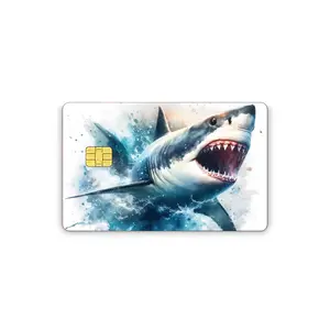 Credit Card Vinyl Skins Great White Shark Decal With Easy Pull Tabs