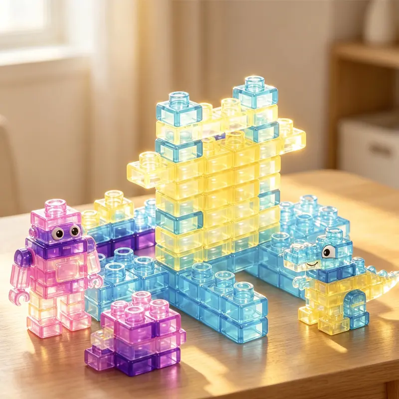 Kids Soft Squishy Jelly Building Blocks 40Pcs Stretchable Stacking Bricks Non-Toxic Sensory Toy Stress Relief Educational Bath Play Gift For Boys Girls Toddlers Ages 3+