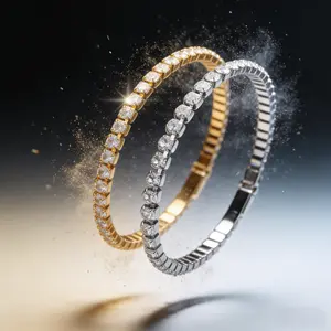 AELNEN Sparkly Tennis Bracelets For Women - S925 CZ Bangle for Daily Glam - Minimalist Shiny Bangle for Any Outfit