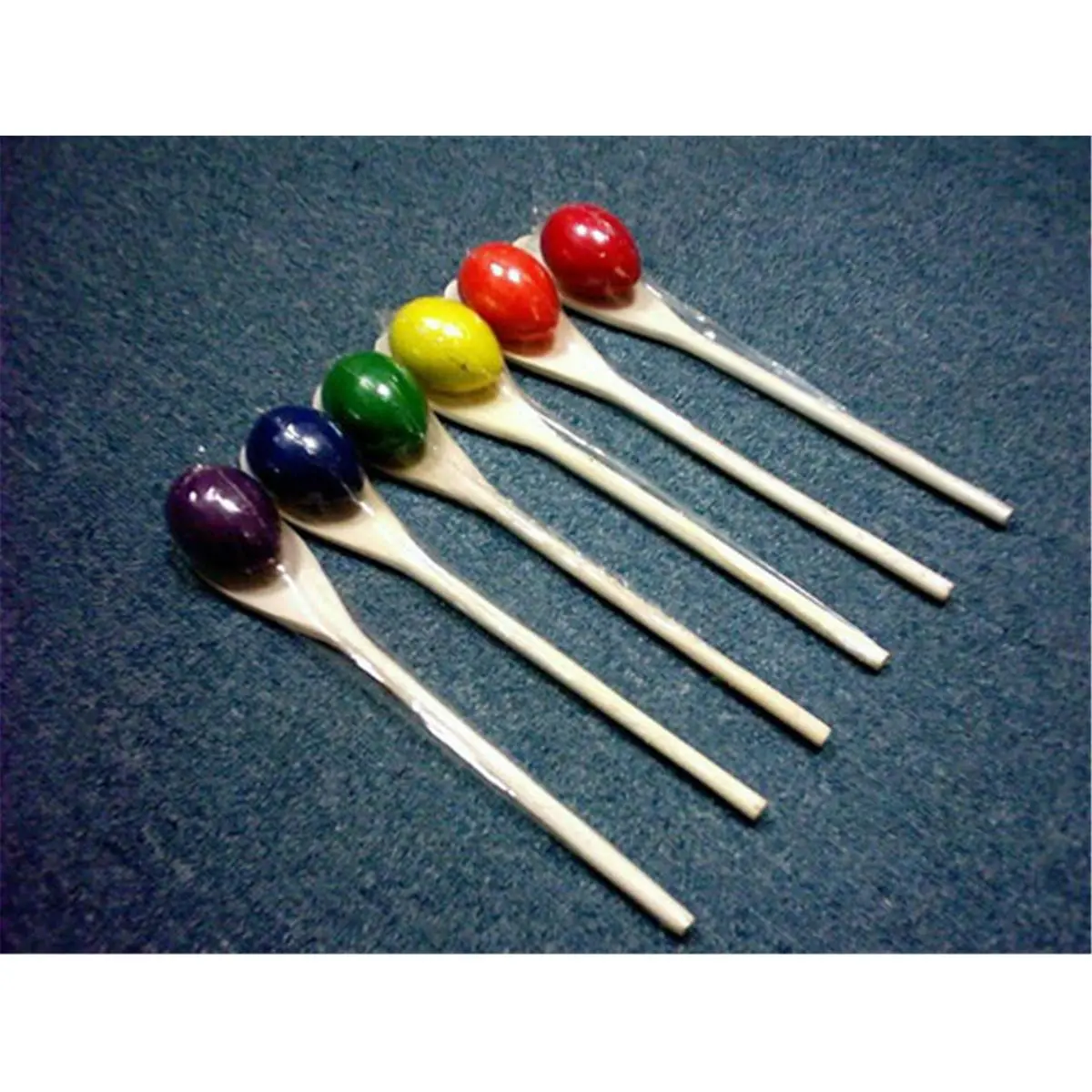212 MAIN Wooden Egg & Stick Utensils Set - 13in Small Animal Toy, 6 Large Wooden Eggs & 1 of Each Color Stick, Great for Relay Races, Teaches Balance, Enhances Eye-Hand Coordination