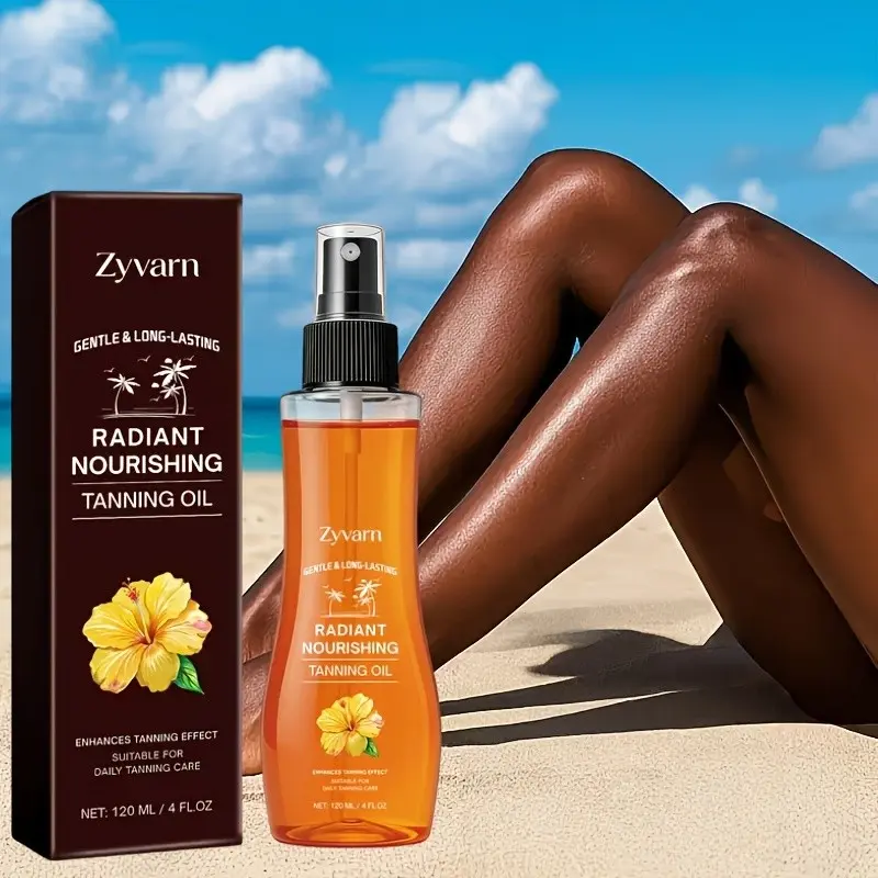 120 Ml/4 Fl.oz Bronzer Oil, Bronze Body Oil, Natural Tan Booster, Coconut Oil for Tan Without Sun, Fast Absorbing, Lightweight, Non-Greasy, Ideal for Beach and Summer
