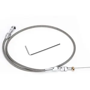 36" Stainless Braided LS Throttle Cable Kit Adjustable Accelerator Cable Compatible with 97-07 Chevrolet/Chevy LS1 Engine 4.8L 5.3L 5.7L 6.0L