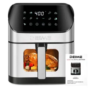 Air Fryer 6.2 QT Oilless 1500W Large Capacity Oven Air Fryers Healthy Cooker with 12 Functions, Visual Cooking Window, Non-Stick Basket,Temperature Control
