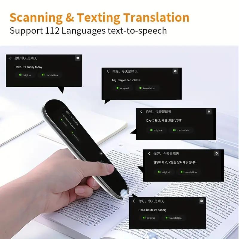 2026 Scanning Translation Pen 112 Languages Offline Online Translator Device with Text-to-Speech Instant Scan-to-Translate Dictionary Pen for Language Learning Travel Business Meetings & Dyslexia Support