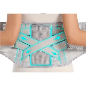 Dual Compression Back Support Belt - Adjustable Lumbar Stabilizer with Breathable Mesh, Waist Brace for Core Support & Posture Improvement, Breathable Back Straightener, Unisex Design