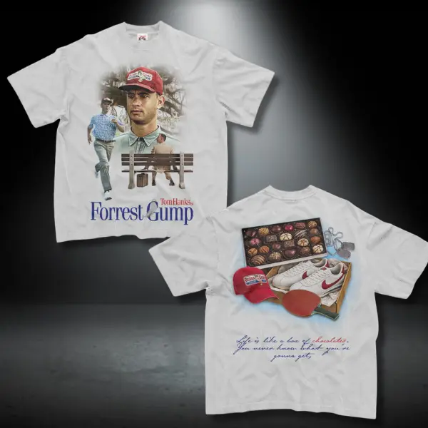 Forrest Gump Vintage T Shirt, 100% Cotton Tee, Unisex Casual T-shirt,  Movie Fan T Shirt, for Men & Women, Classic movie Tee