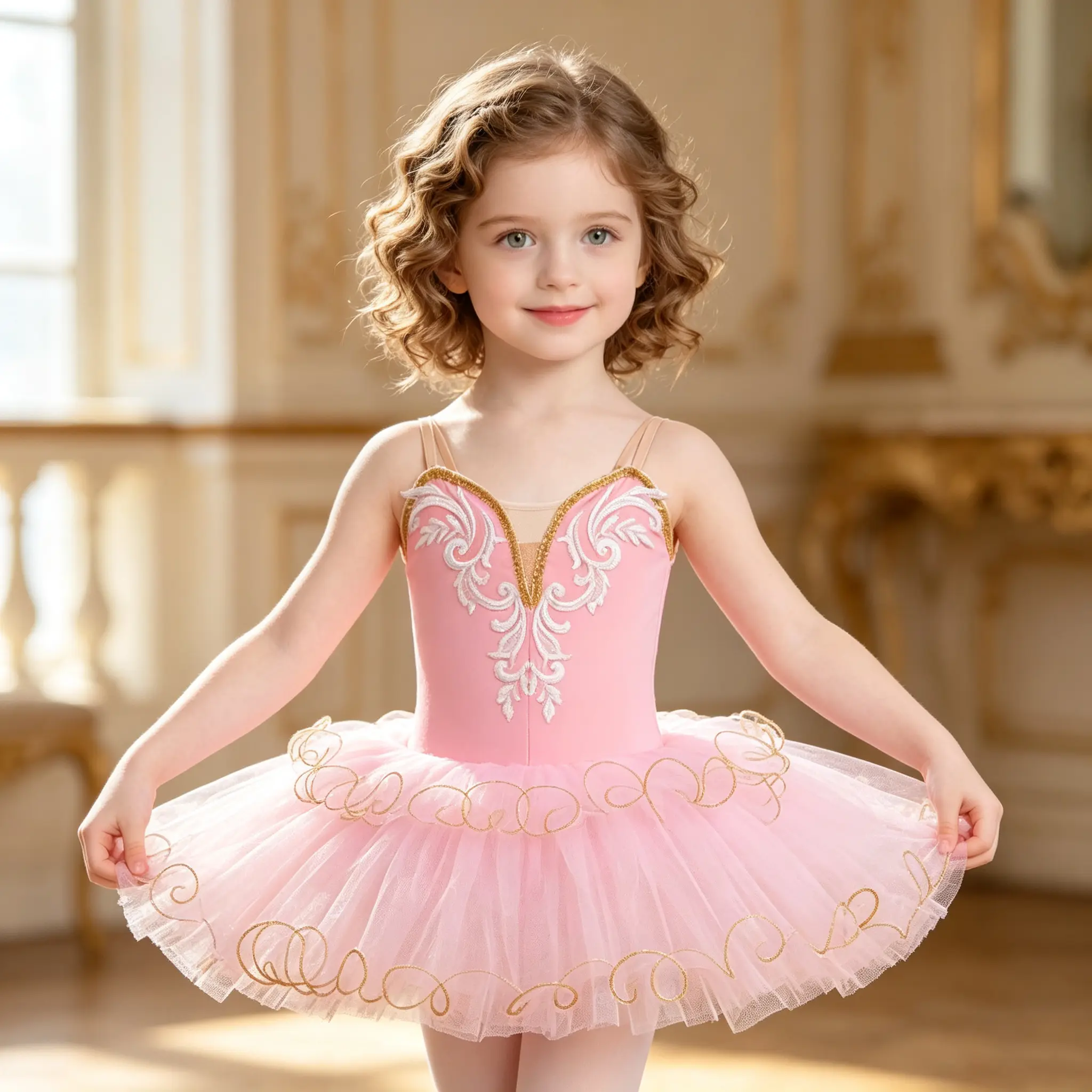 Little Girls Dance Dress,Pink Sleeveless Tutu Gown,Kids Floral Embroidery Ballet Outfit,Toddler Birthday Stage Holiday Costume