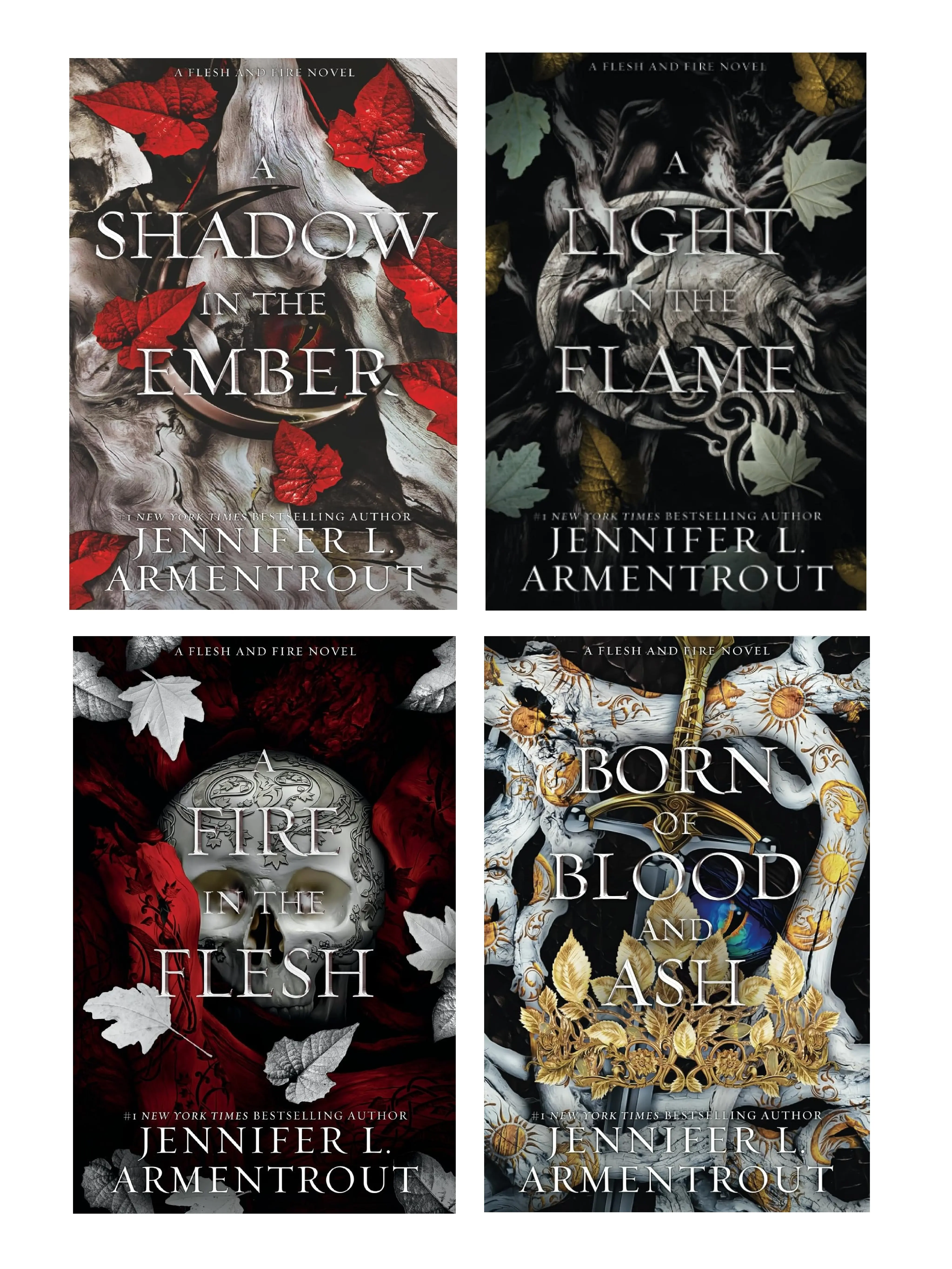 Flesh and Fire 4-Book Series by Jennifer L. Armentrout - Includes A Shadow in the Ember, A Light in the Flame, A Fire in the Flesh, Born of Blood and Ash - Novel Books, 5.25 x 1.62 x 8 inches, 768 pages, August 13, 2024
