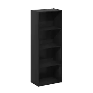 LUDER 4-Tier Open Bookshelf Book Rack, 9.3x15.6x41.7in Blackwood Shelf, Suitable for Bedroom and Living Room