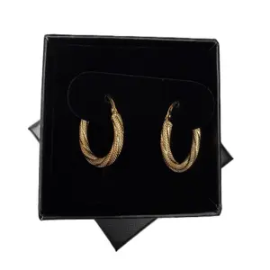 Argollas de oro 10k tamaño regular para mujer con caja de regalo