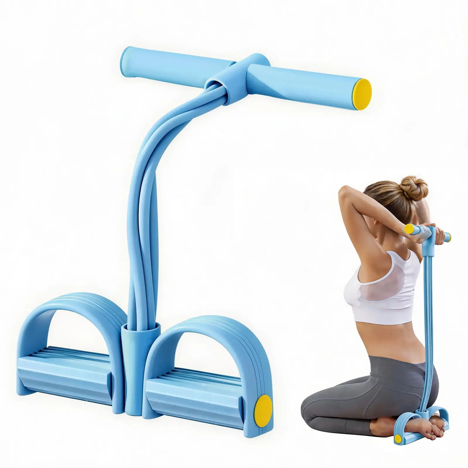 Multi-functional Pedal Resistance Band Trainer-Portable Exercise Equipment,Abdominal ExerciseMachine,Arm Workout for Women,Home GymEquipment,Resistance Band Workout Tool,puller body training rope tension multifunction these enthusiast yoga travel use even