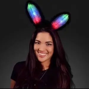 Light Up Bunny Ears Headband Black - Perfect Costume Accessory for Any Bunny Costume - Accessories