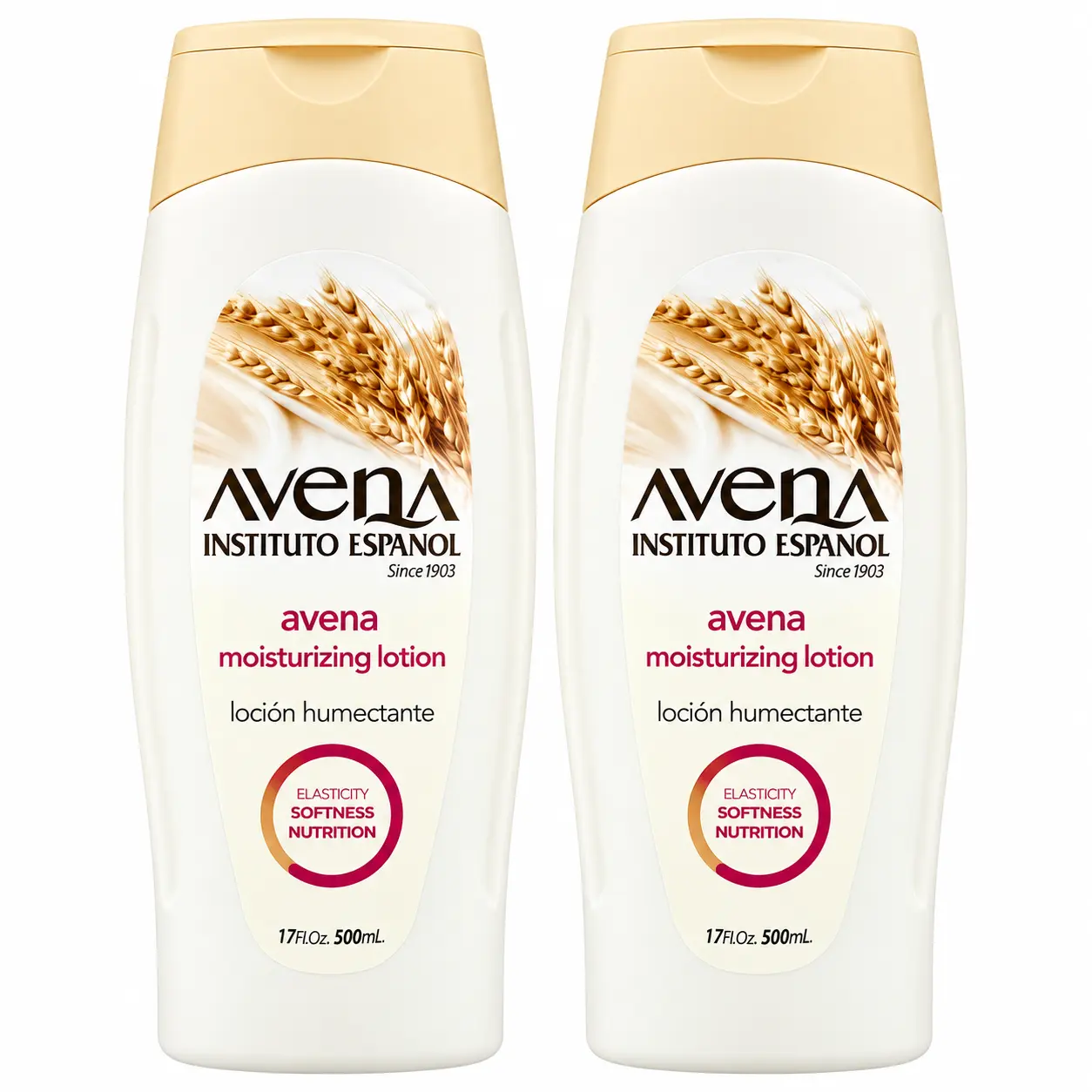 Instituto Español Avena Moisturizing Lotion - Body Care Product with Oat Extract, Fast-Absorbing, Lightweight Daily Moisturizer for Normal Skin, Delivers Long-Lasting Moisture, 2-Pack 17 fl oz (Hand & Body Use)