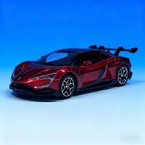 Collectible 1:32 Scale Diecast Metal Racing Car Model, Chrome Gold Accents, Detailed Craftsmanship, Display Base Included, Perfect Gift for Car Enthusiasts