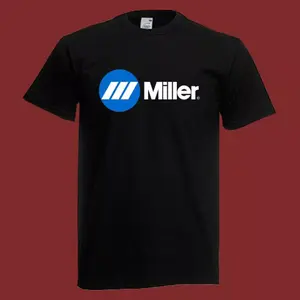 Miller Welding Equipment Men's Black T-Shirt Cotton Menswear Tshirt Streetwear