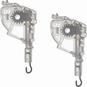 2pcs Low Profile Wand Tilter Mechanism with 7/32" Hexagon Shaped Gear Hook Connection for Low Rail Horizontal Wood and Faux Wood Blinds headrail