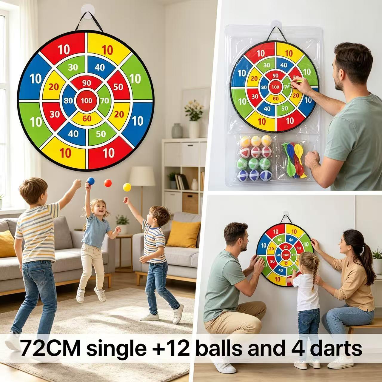 Chosen 29 Inch Dart Board Game, Sticky Ball Darts Board with 12pcs Balls & 4 Count Dart, Parent-child Interactive Toy Sports Game, Indoor & outdoor children's gifts, Creative Birthday and Holiday Gift Options, Toys for Boys, Fidget Toys,Christmas gifts