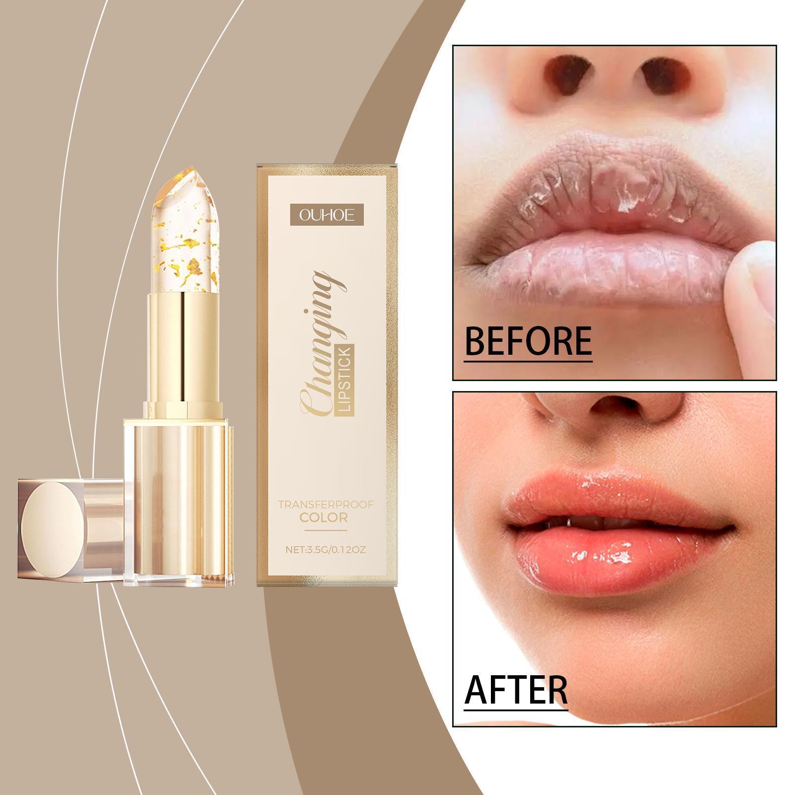 Color Changing Lip stick, Transferproof Color Changing Lipstick, Gold Crystal Color Changing Lipstick, Long Lasting 24 Hours Moisturizing Glossy Shine Lip Gloss Color Changing Lip stick, Transferproof Color Changing Lipstick, Gold Crystal Color Changing Lipstick, Long Lasting 24 Hours Moisturizing Glossy Shine Lip Gloss