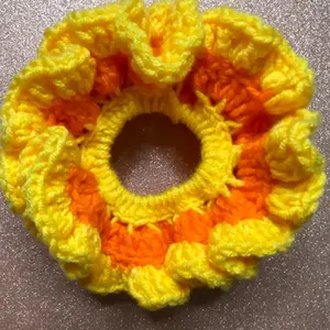 Candy Corn Crochet Hair Scrunchie