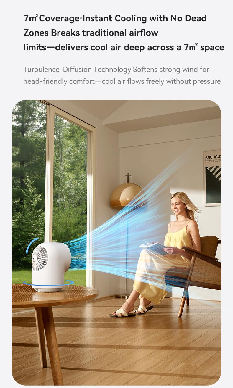 Aecooly Touch Control Desk Fan, 100 Speeds Quiet Bedroom Digital Display 8000mAh 3 Oscillation Angles Battery Powered Small Desktop Table Fan for Bedroom, Bedside, Office, Travel, FathersDayGift