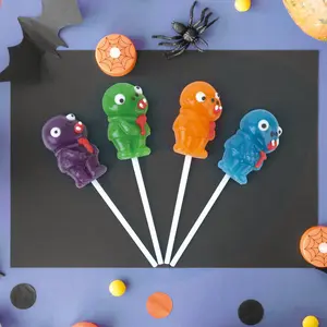 Halloween Lollipop Suckers Individually Wrapped Bulk - Zombie Spooky Candy Lollipops - Halloween Candies for Kids Goody Bag Fillers and Party Favors - Trick or Treat
