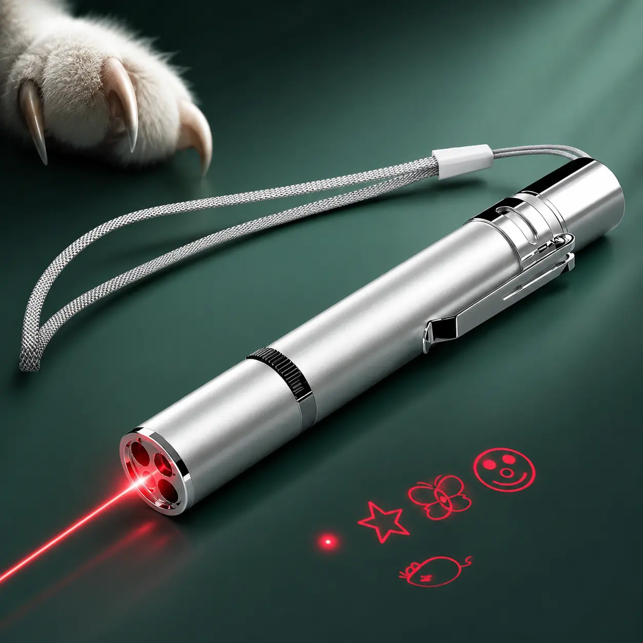 USB Rechargeable Laser Pointer Cat Toy – 5 Modes