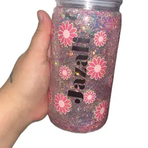 Jazz Tumbler with Name Design - Glittery Finish, Ideal for Drinkware - Bottle