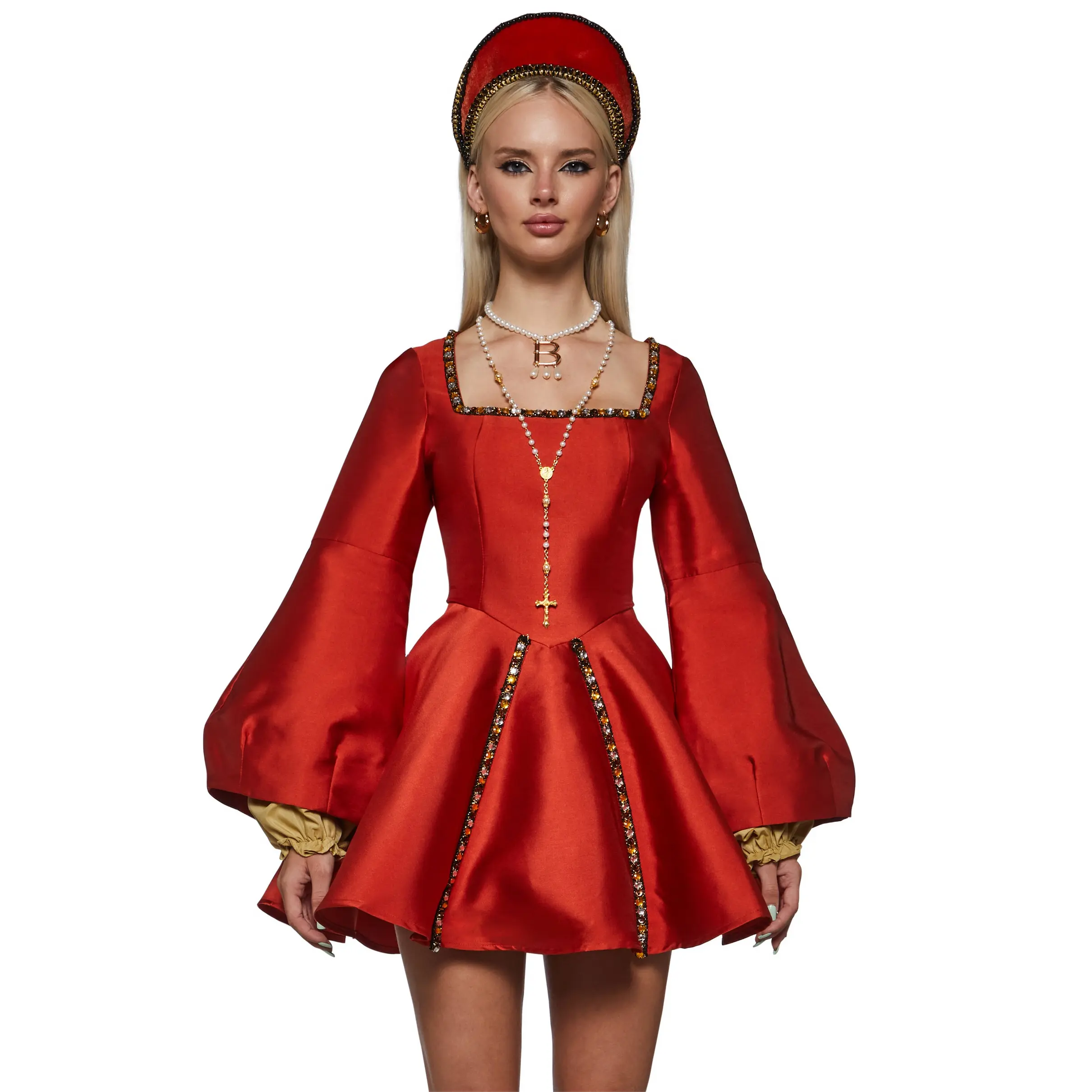 Tudor Renaissance Dress Costume - Orange
