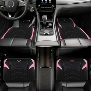 4pc Car Floor Mats for All Vehicles, Durable and Stylish, Universal Fit for All Seasons, Fashionable Car Accessories, Car Interior Accessory
