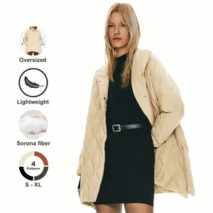 Orolay Oversized Quilted Lightweight Puffer Coats Women's Long Sleeve Jacket, for Work, Travel, and Casual Outings, Ultimate Warmth, Comfort Top