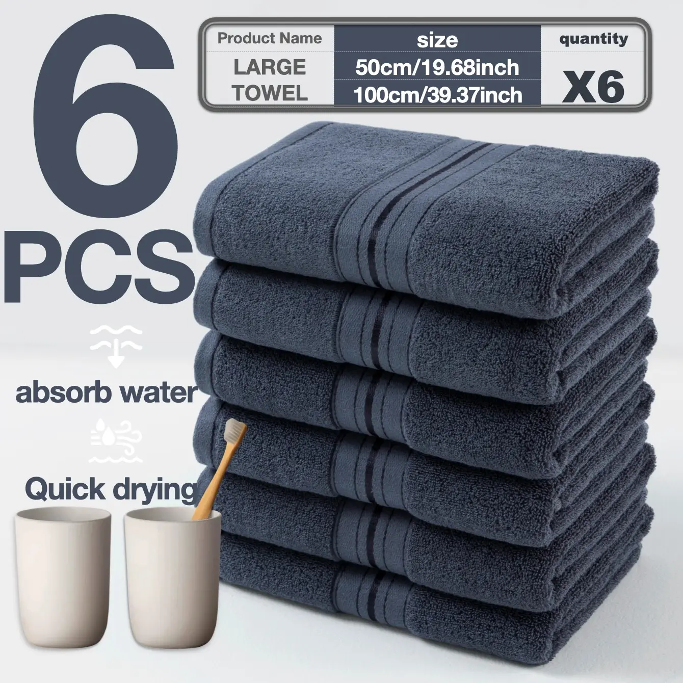 Luxury Satin Towel Set, Soft Cotton Bath Sheet, Absorbent, Quick Drying & Durable Design, Ideal for Daily Use, Travel, Spa, Bathroom Essentials