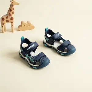 Boys' Flame Pattern Closed-Toe Sport Sandals - Durable, Anti-Slip Outdoor Beach Water Shoes with Adjustable Strap