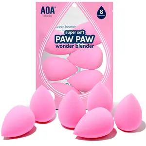 AOA Studio Collection Makeup Sponge Set Latex Free and High-Definition Set of 6 Makeup Wonder Blender for Powder Cream and Liquid, Super Soft Wonder Beauty Cosmetic AOA Beauty Inc.