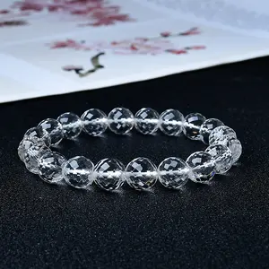 Faceted Clear Quartz Bracelet, Master Healer Crystal for Energy Amplification & Clarity