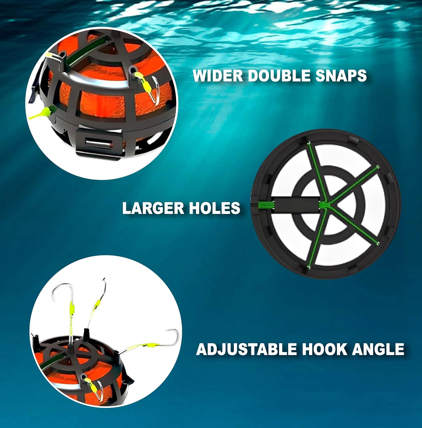 BTF High-Carbon Steel Anti-Snag Off-Bottom Mine Hooks, Pre-Tied Upward Carp Feeder Rig with Bait Cage, Easy Bottom Casting Fishing Gear Accessories for Freshwater Carp Catfish Bass Pole/Baitcaster Fishing