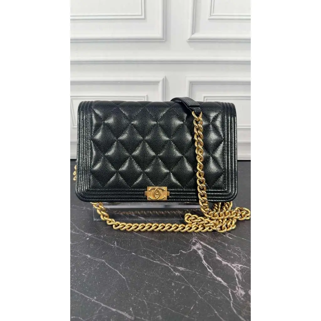 Pre-owned CHANEL Other Other Boy Wallet on Chain 11910040983/009567**