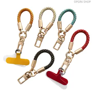 Vibrant Dopamine Multicolor Braided Wristband, Portable Anti-Drop Short Strap Equipped With Ring Holder For Cell Phone, Camera, Keys & Bags