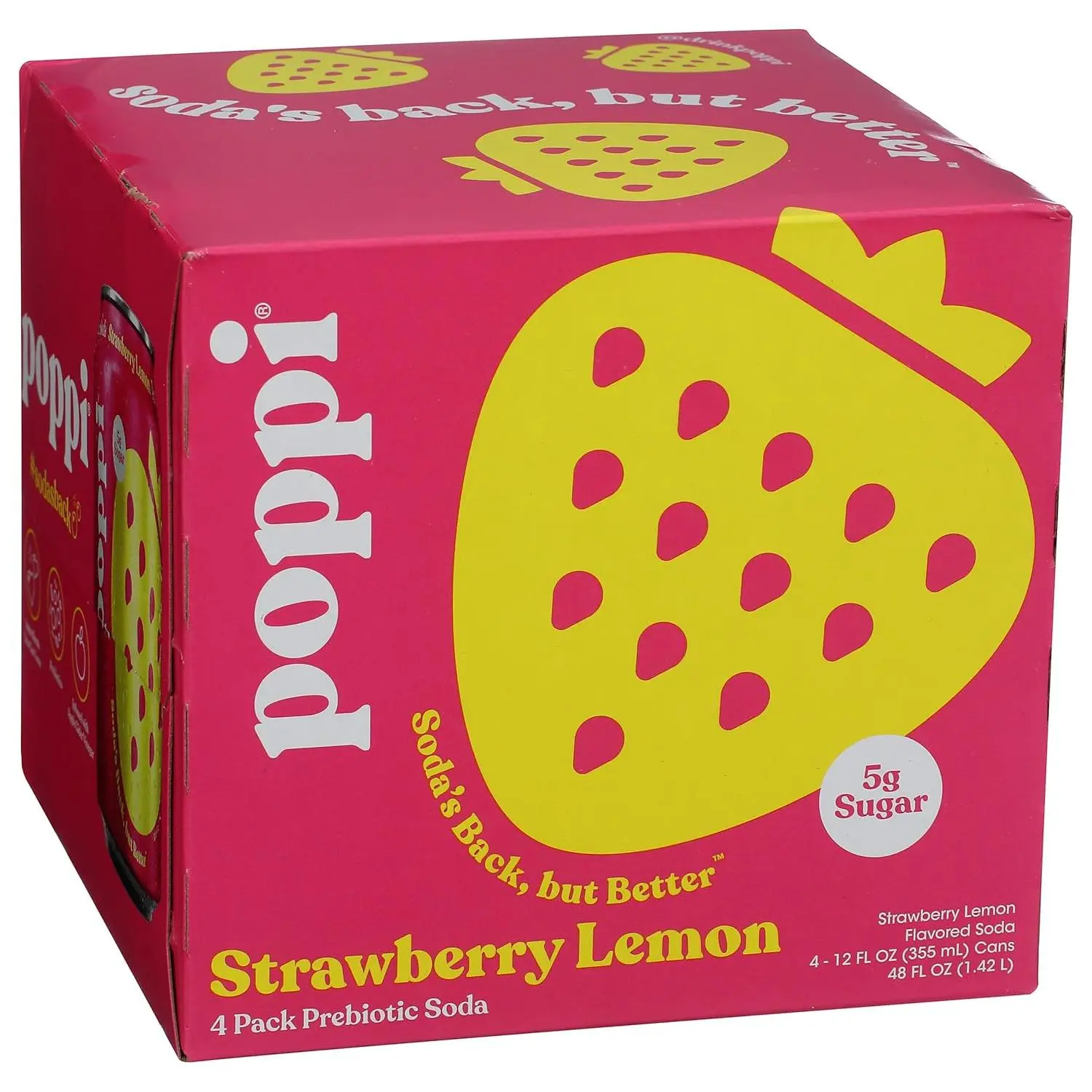 Poppi Strawberry Lemon Prebiotic Soda 4 Poppi Strawberry Lemon Prebiotic Soda 4